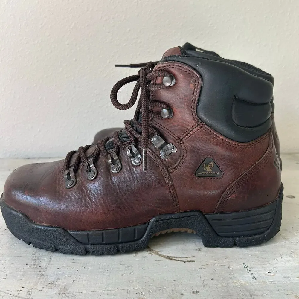 Vintage Rocky 6114 Steel Toe Waterproof Leather Work Boots hiking outdoor 9.5 W
